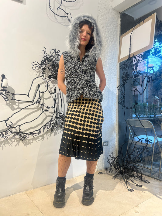 Grey Velvet Knit Vest