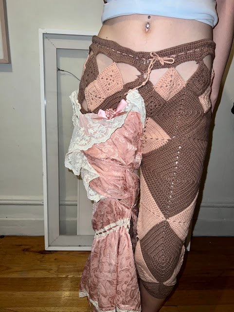 Silk draped trousers
