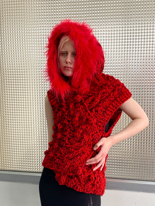 Red Velvet Knit Vest