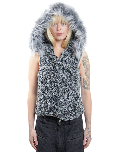 Grey Velvet Knit Vest