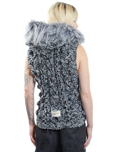 Grey Velvet Knit Vest