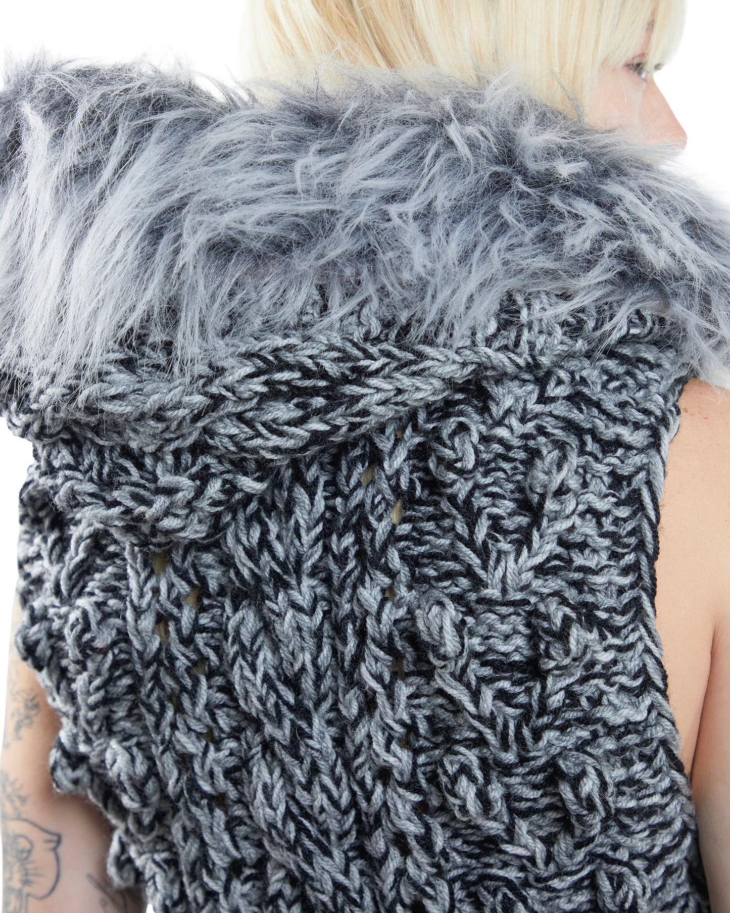 Grey Velvet Knit Vest