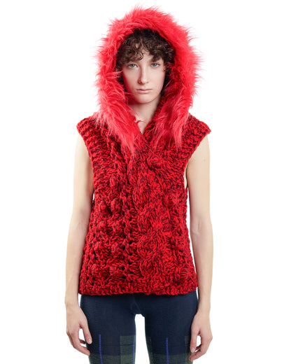 Red Velvet Knit Vest