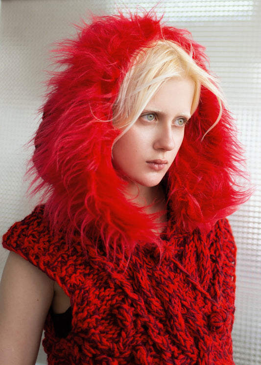 Red Velvet Knit Vest