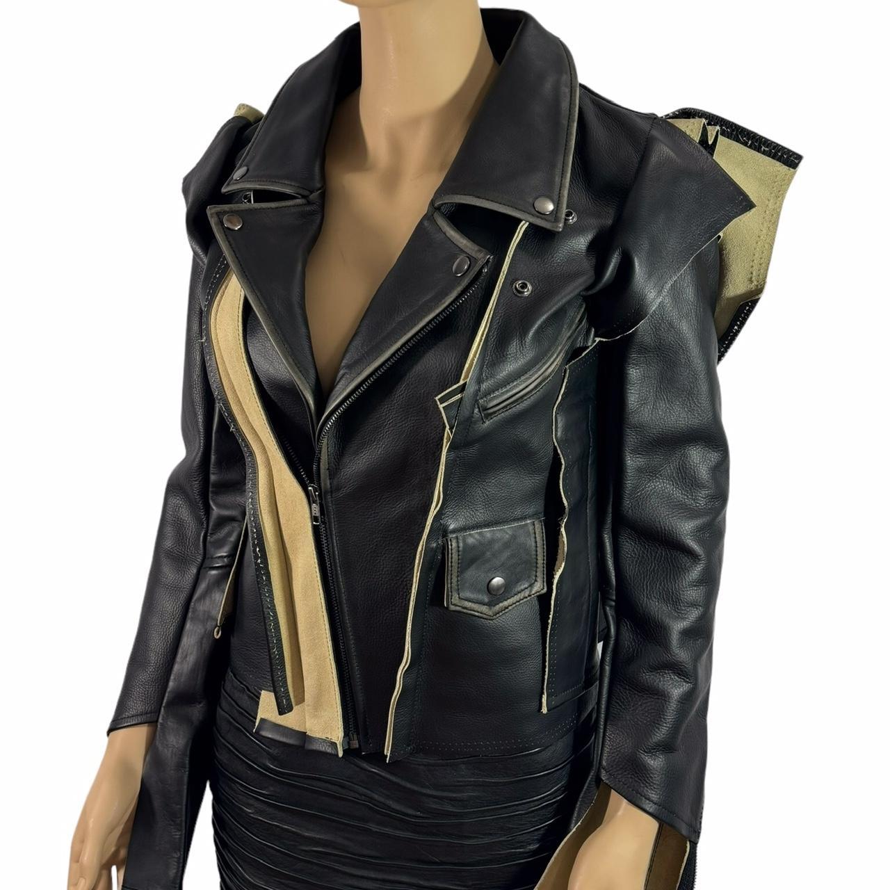 Maison Martin Margiela for H&M Black Leather Jacket Size 34