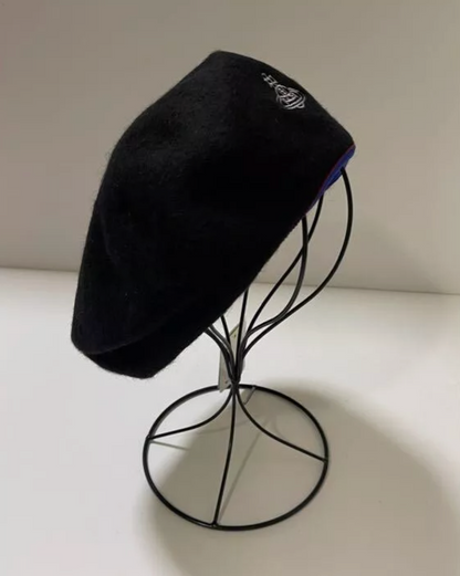 Vivienne Westwood Beret Hat Woman Orb Logo Cap Hut Black Size S - M